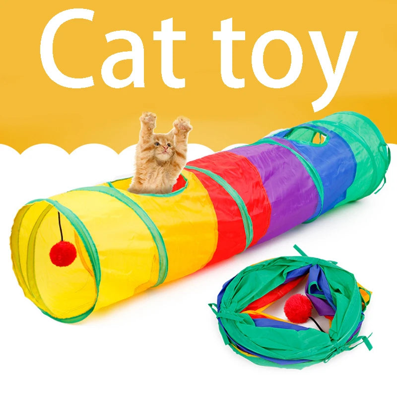 Collapsible (Foldable) Play Tunnel for Cats and Kittens – Stimulation, Exercise, and Anti-Stress Hideaway