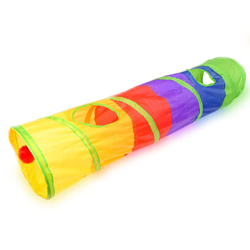 Collapsible (Foldable) Play Tunnel for Cats and Kittens – Stimulation, Exercise, and Anti-Stress Hideaway