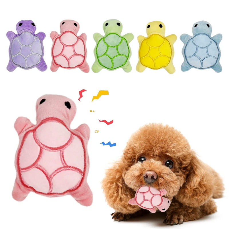 Mini Anti-Boredom Plush Turtle for Puppies – Immediate Teething Relief and Bite Resistant