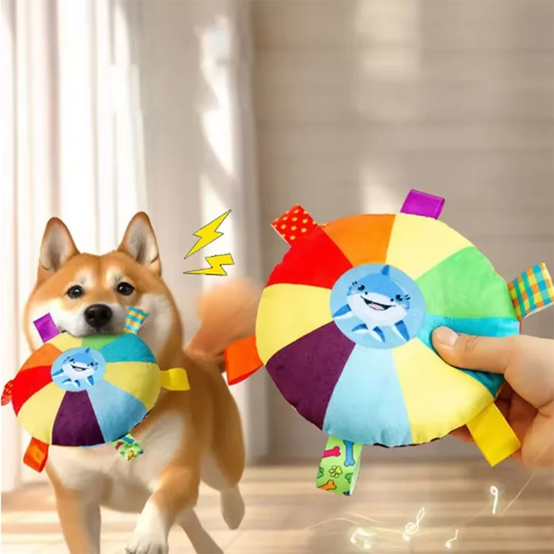 Plush Hot Dog Toy with Squeaker (Bell) for Puppies – Anti-Bite, Anti-Boredom, and Gentle Dental Cleaning