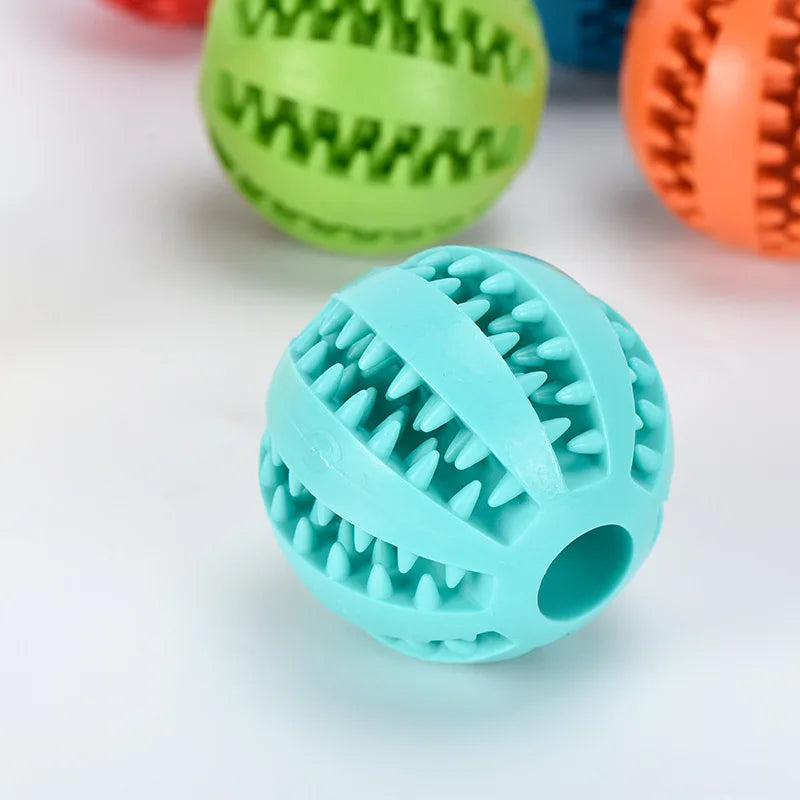 Indestructible Treat Dispensing Ball for Dogs – Natural Rubber, Dental Cleaning, and Anti-Boredom