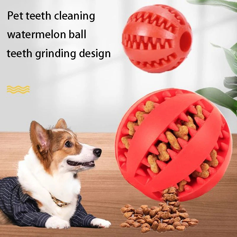 Indestructible Treat Dispensing Ball for Dogs – Natural Rubber, Dental Cleaning, and Anti-Boredom