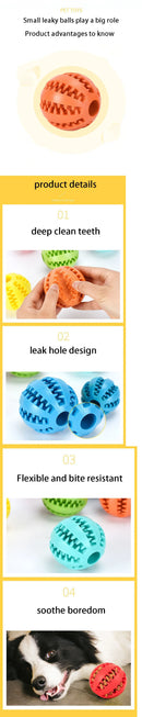 Indestructible Treat Dispensing Ball for Dogs – Natural Rubber, Dental Cleaning, and Anti-Boredom