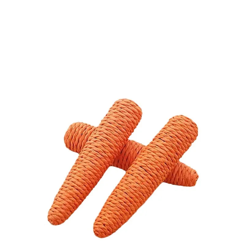 Plush Carrot Toy with Squeaker for Cats – Teething Stick, Anti-Anxiety, and Bite and Scratch Resistant