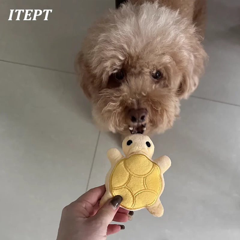 Mini Anti-Boredom Plush Turtle for Puppies – Immediate Teething Relief and Bite Resistant