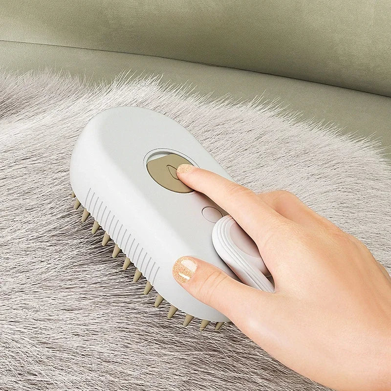 3-in-1 Steam Massaging Brush for Dogs and Cats – Spray, Floating Hair Removal, and Dry Bath