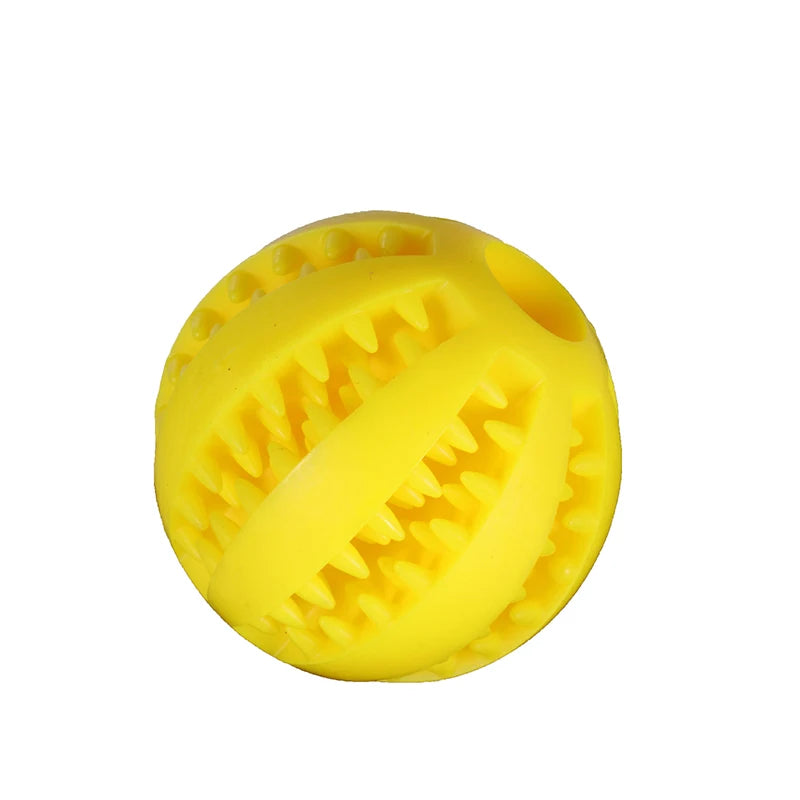 Indestructible Treat Dispensing Ball for Dogs – Natural Rubber, Dental Cleaning, and Anti-Boredom