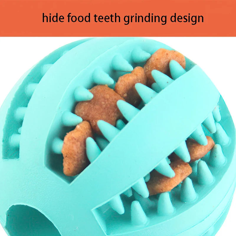 Indestructible Treat Dispensing Ball for Dogs – Natural Rubber, Dental Cleaning, and Anti-Boredom