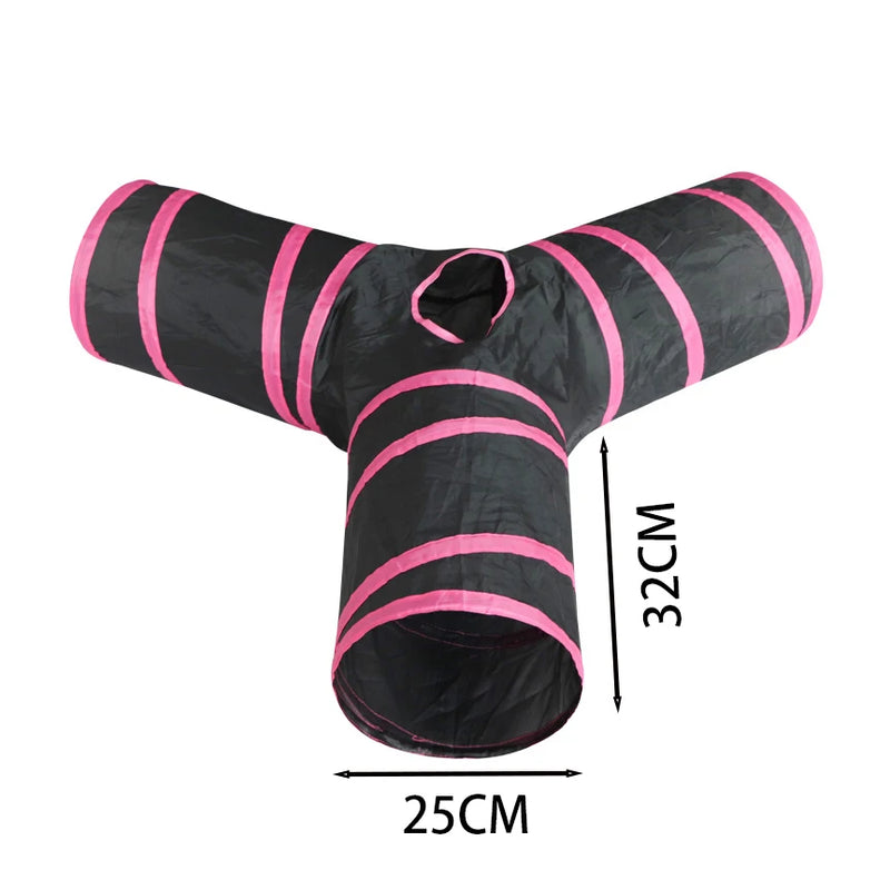 Collapsible (Foldable) Play Tunnel for Cats and Kittens – Stimulation, Exercise, and Anti-Stress Hideaway