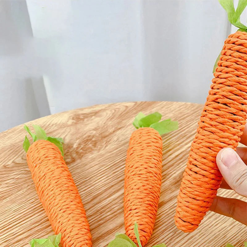 Plush Carrot Toy with Squeaker for Cats – Teething Stick, Anti-Anxiety, and Bite and Scratch Resistant