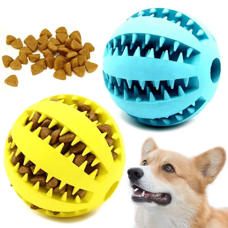 Indestructible Treat Dispensing Ball for Dogs – Natural Rubber, Dental Cleaning, and Anti-Boredom