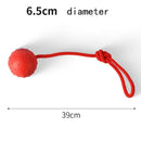 Indestructible Rubber Molar Ball with Rope for Dogs – Anti-Stress and Teeth Cleaning